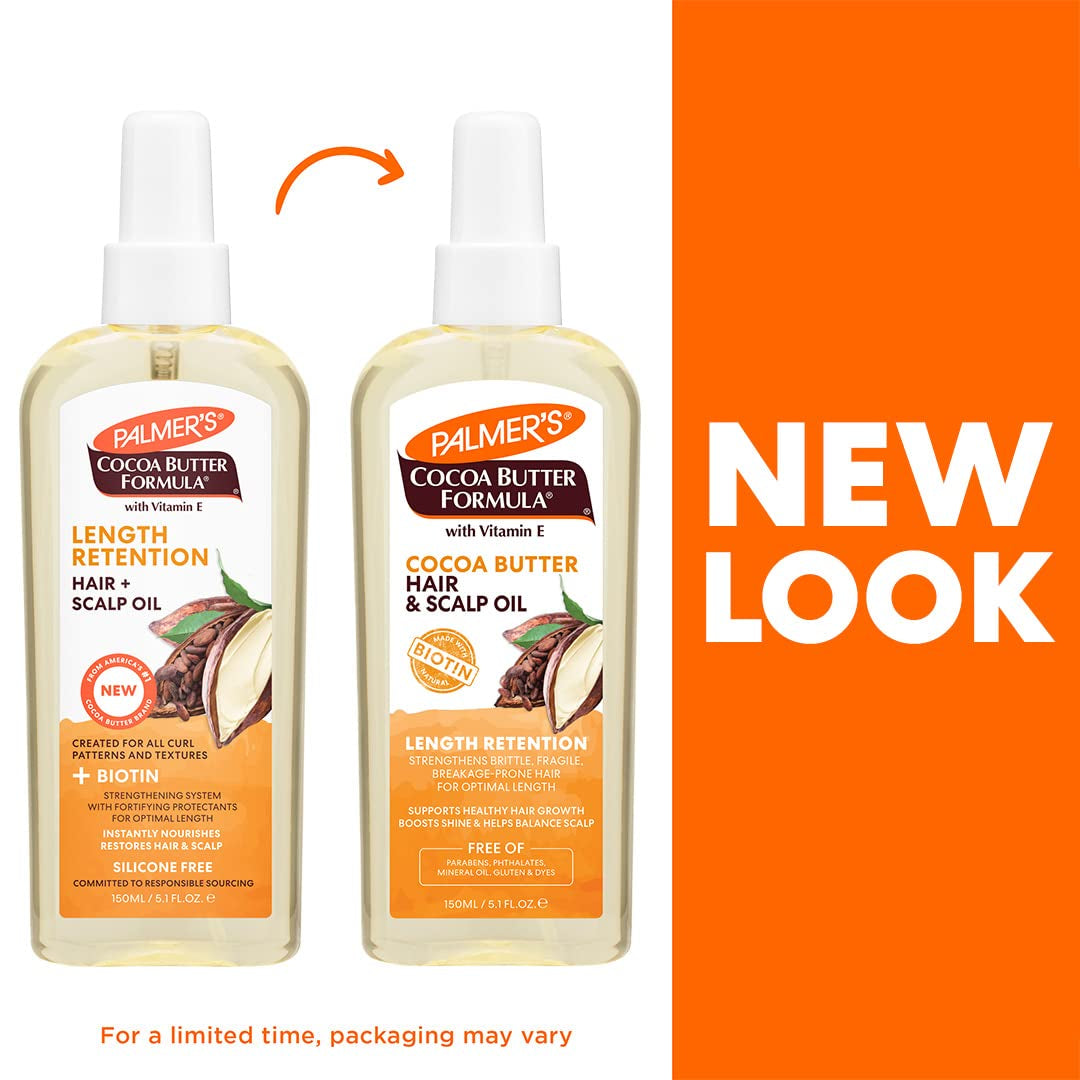 Cocoa Butter & Biotin Length Retention Hair and Scalp Oil, 5.1 Ounce