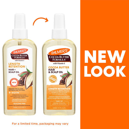 Cocoa Butter & Biotin Length Retention Hair and Scalp Oil, 5.1 Ounce