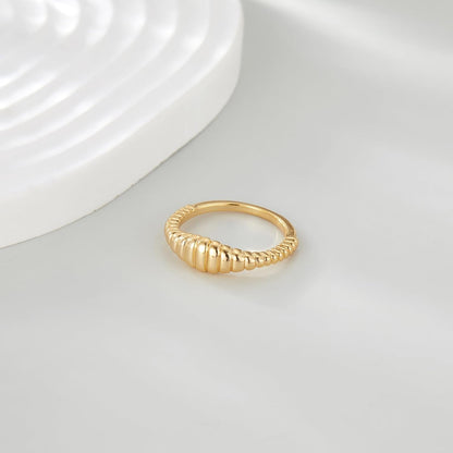 Chunky Gold Rings 14K Gold Plated Statement Dome Band Rings Jewelry for Women Gifts for Her