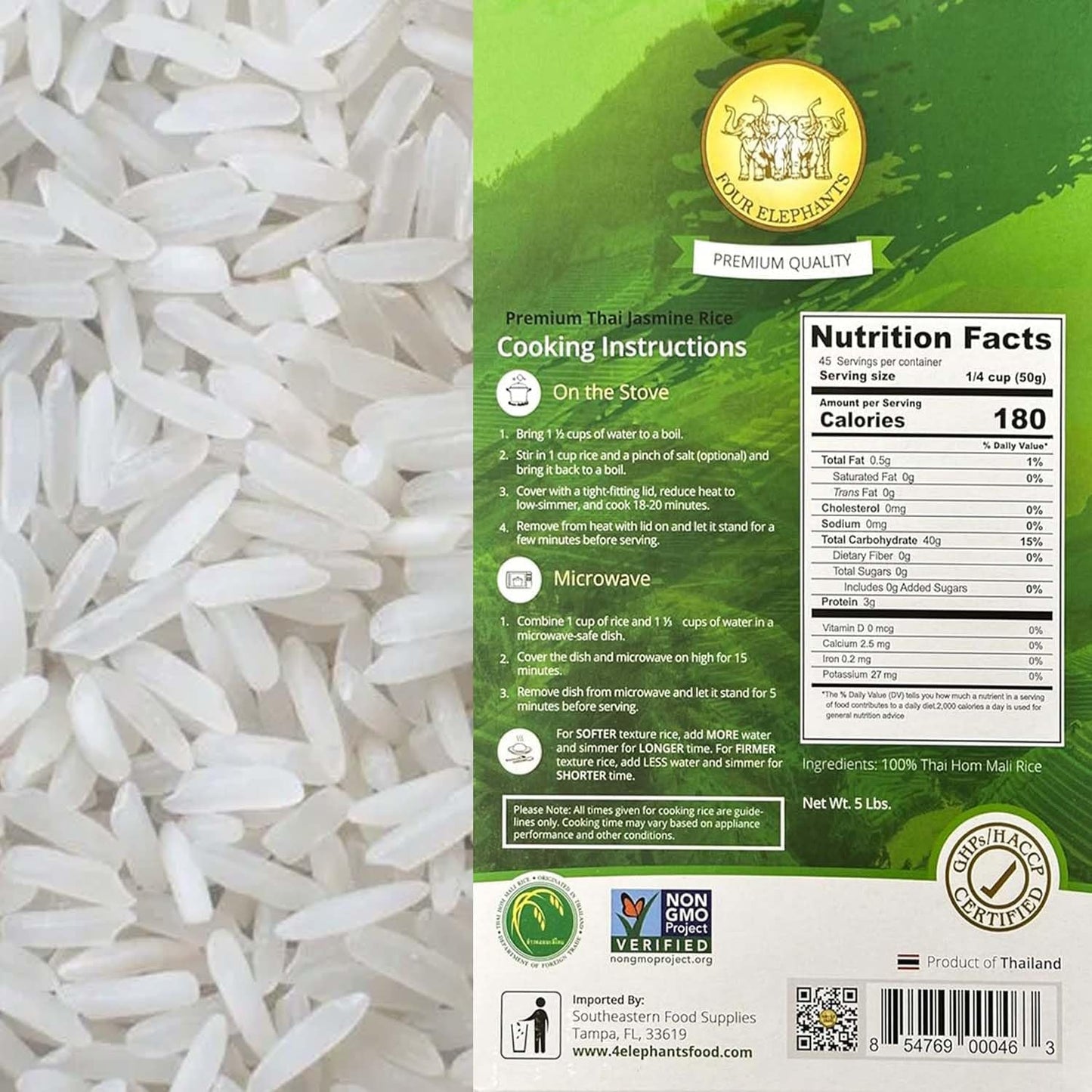 25 Pounds (LBS) Premium Thai Hom Mali Jasmine Rice | Endorsed by Pro Chefs |  Brand | DIY Friendly Cooking Instructions Packaging