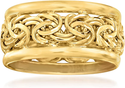 10Kt Yellow Gold Byzantine Bordered Ring