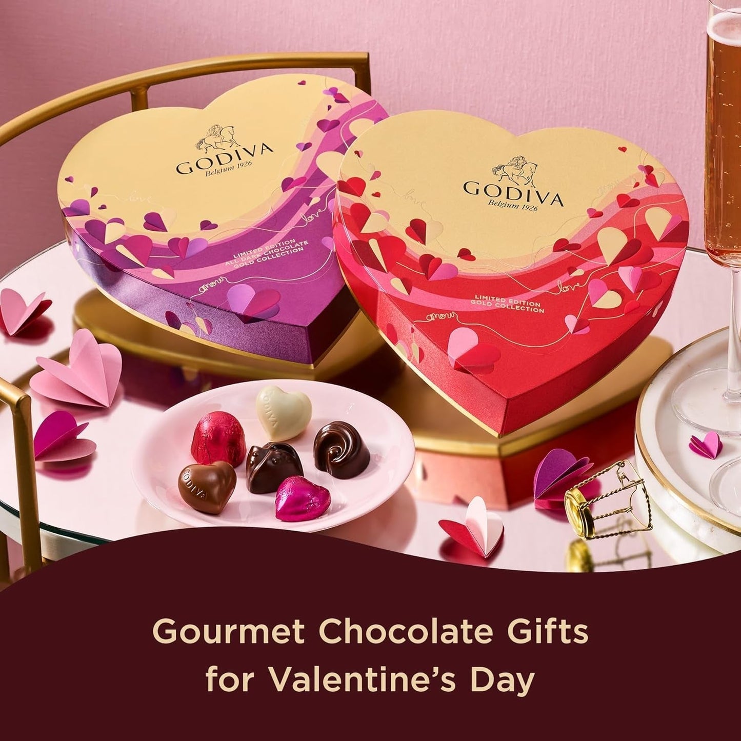 Valentine’S Day Heart Chocolate Gift Box - 14 Piece Assorted Milk, White and Dark Chocolate with Gourmet Fillings – Elegant Treat for Women or Men