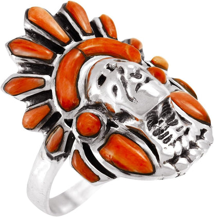 Chief Turquoise Ring Sterling Silver 925 Genuine Gemstones