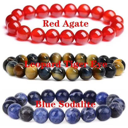 6mm 8mm Natural Stone Chakra Beaded Charm Bracelets Tiger Eye Amethyst Lapis Lazuli Healing Beads Bracelet Women Yoga Jewelry