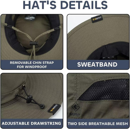 Fishing Hat for Mens Sun Hat Wide Brim Bucket Hat SPF UV Protection XL XXL Large Size Big Head Hiking Beach Safari