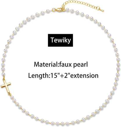 18K Gold/Silver Plated Simple Evil Eye Turquoise Cross Pendant Choker Necklace Simple Tiny Necklace for Women Girls