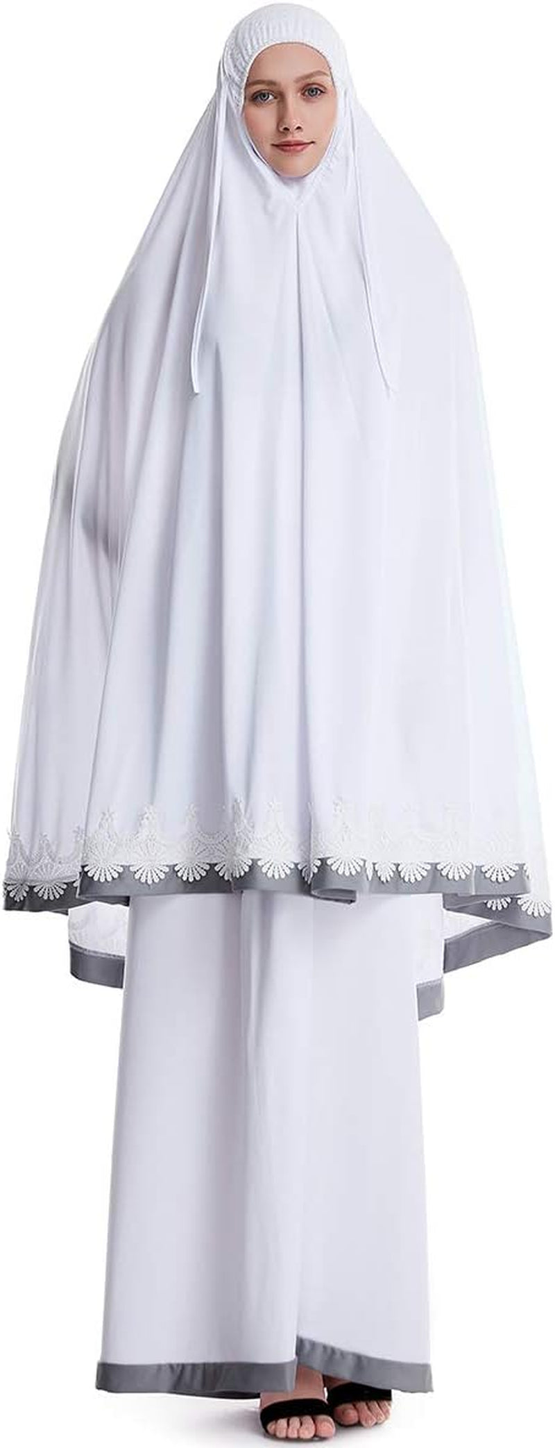 Muslim Women'S Full Cover Two Pieces Long Hijab Thobe Abaya Set