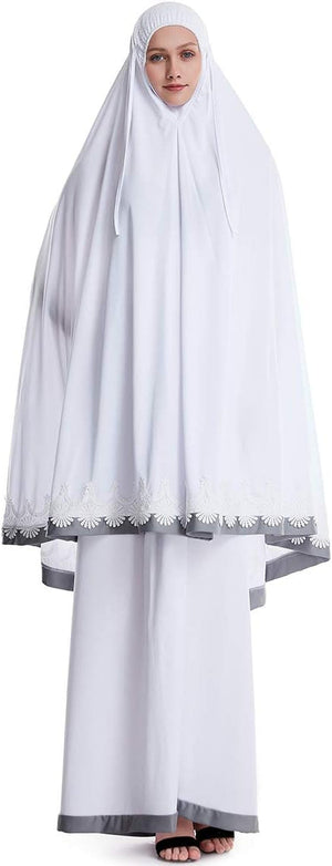 Muslim Women'S Full Cover Two Pieces Long Hijab Thobe Abaya Set