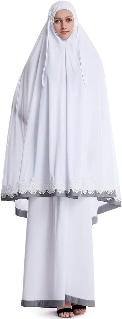 Muslim Women'S Full Cover Two Pieces Long Hijab Thobe Abaya Set