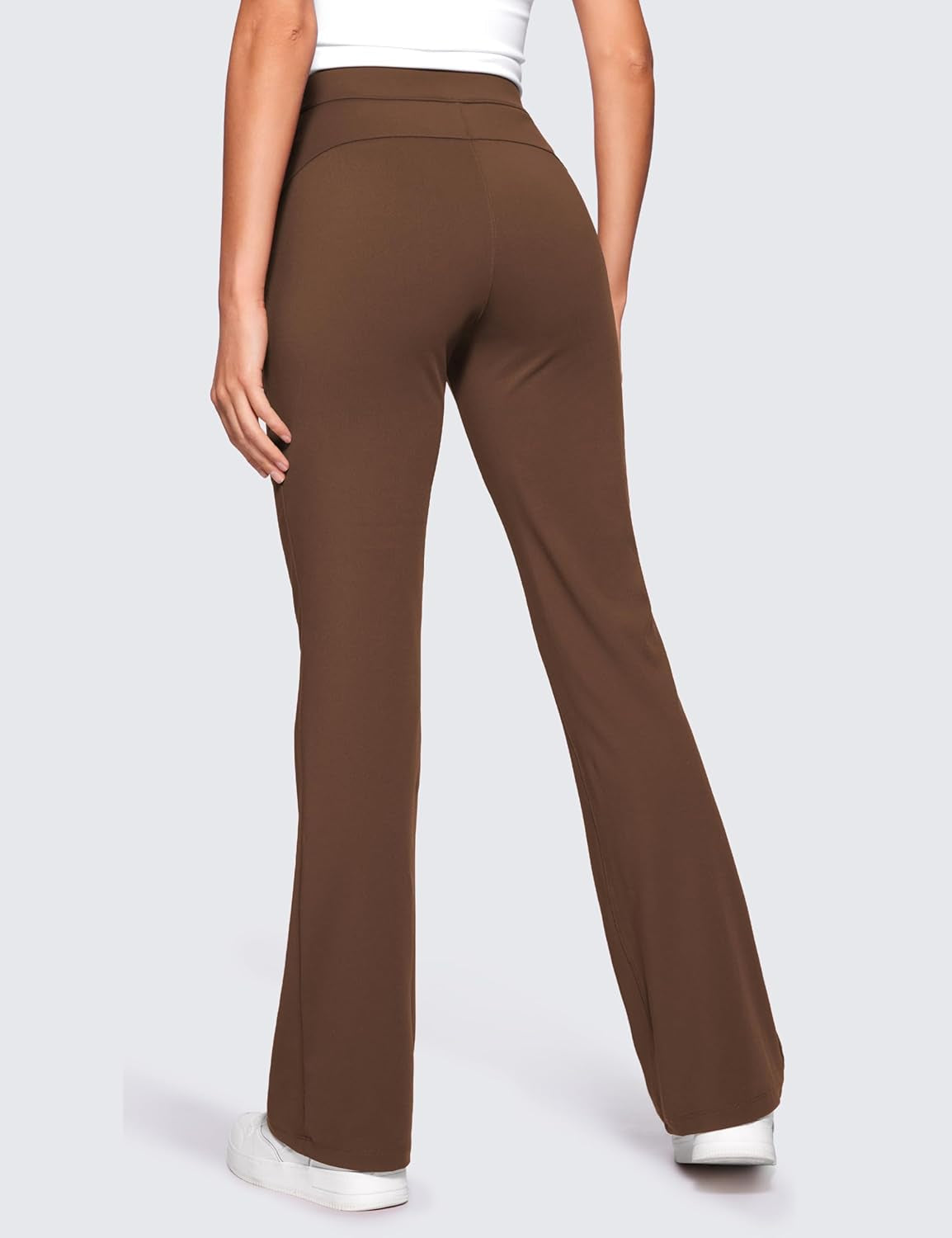 4-Way Stretch Flare Womens Pants Tall 31" Dress Work Casual High Waisted Lounge Sweatpants with Zip Pockets