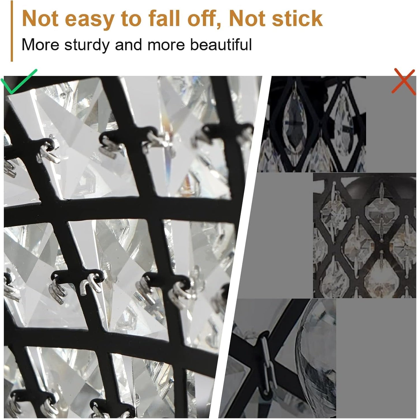 Modern Black Crystal Pendant Light, Industrial 1-Light Small Hanging Glass Ceiling Lamp Crystal Chandelier for Kitchen Island Sink Dining Living Room Bedroom Entryway