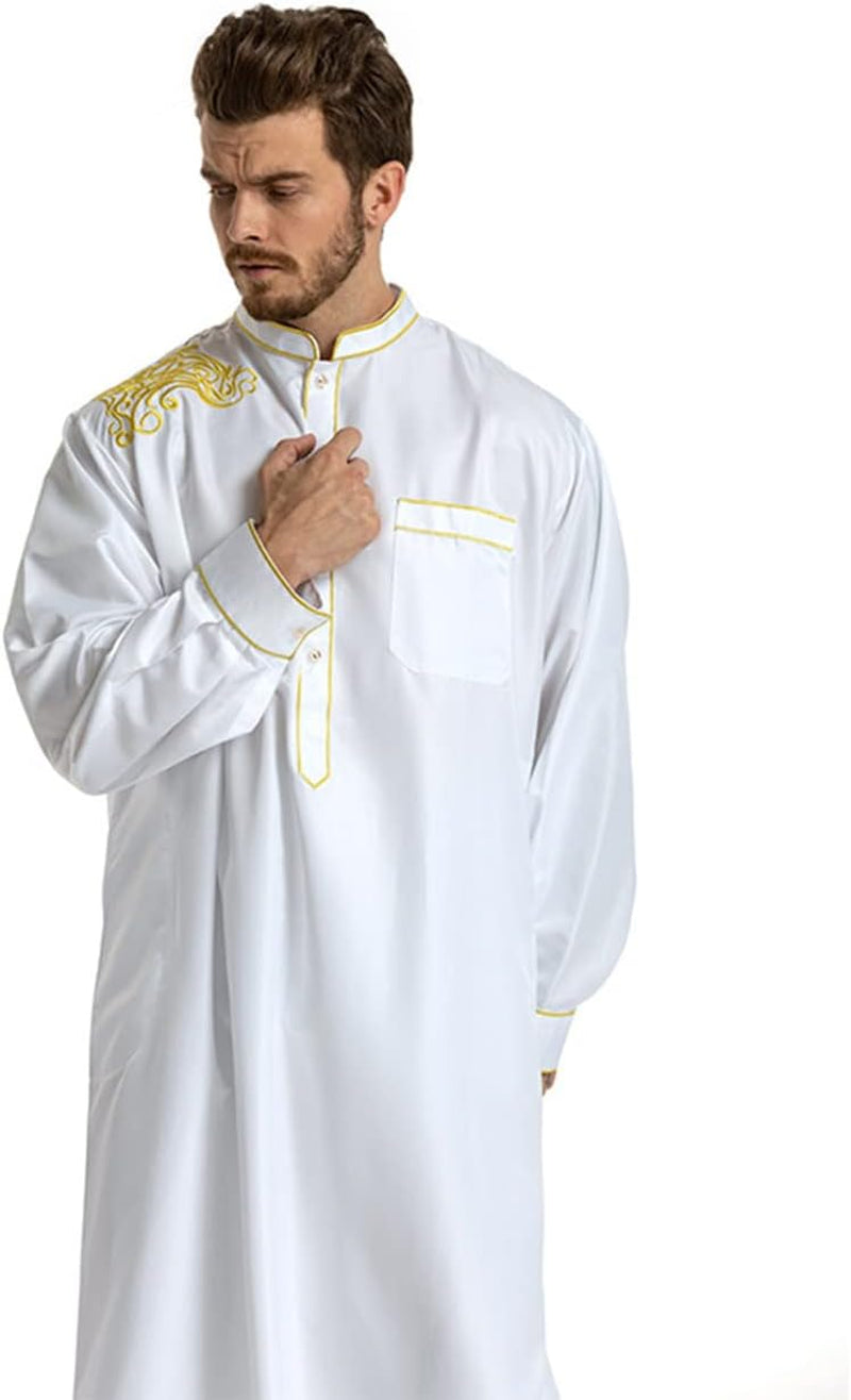 Muslim Islamic Pakistan Dubai Abaya Thobe Middle East Style Embroidered Men'S Clothing S-XXXL