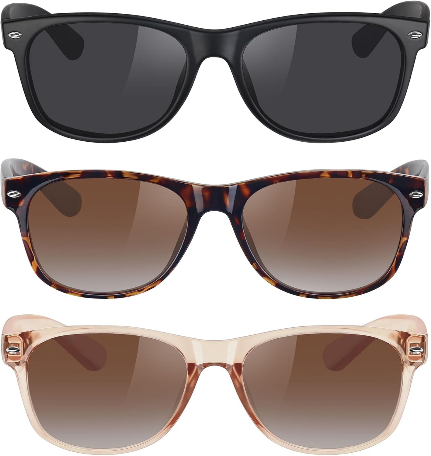 Classic Polarized Sunglasses for Women Men Trendy Retro Sun Glasses for Driving UV Protection (3 Pack)