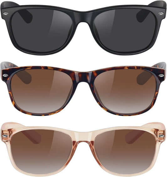 Classic Polarized Sunglasses for Women Men Trendy Retro Sun Glasses for Driving UV Protection (3 Pack)