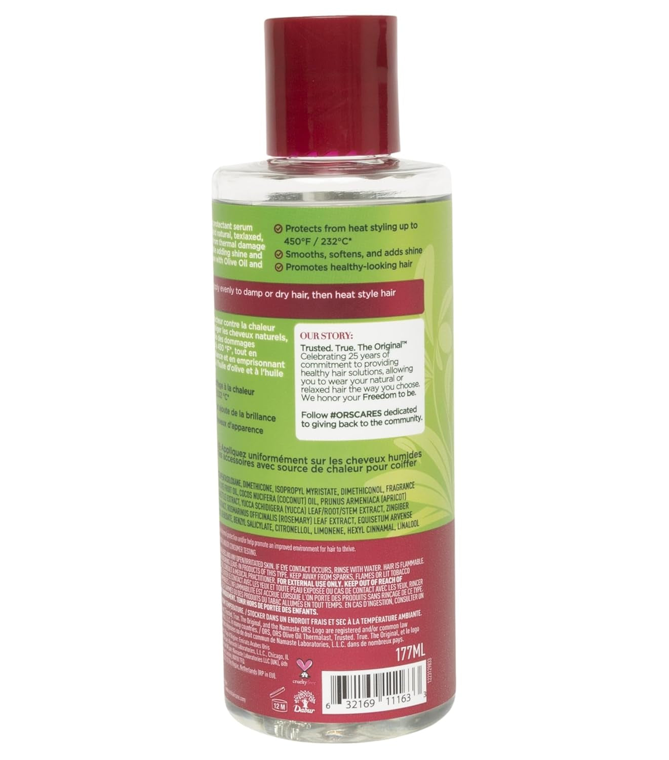 Olive Oil Heat Protection Hair Serum Infused with Coconut Oil for Restorative Shine - 6 Ounces (Pack of 1)