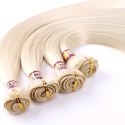 Silky Straight Synthetic Hair Weave 4 Hair Bundles Deals 16 18 18 20 Inches Color 613 Blonde Synthetic Hair Weft