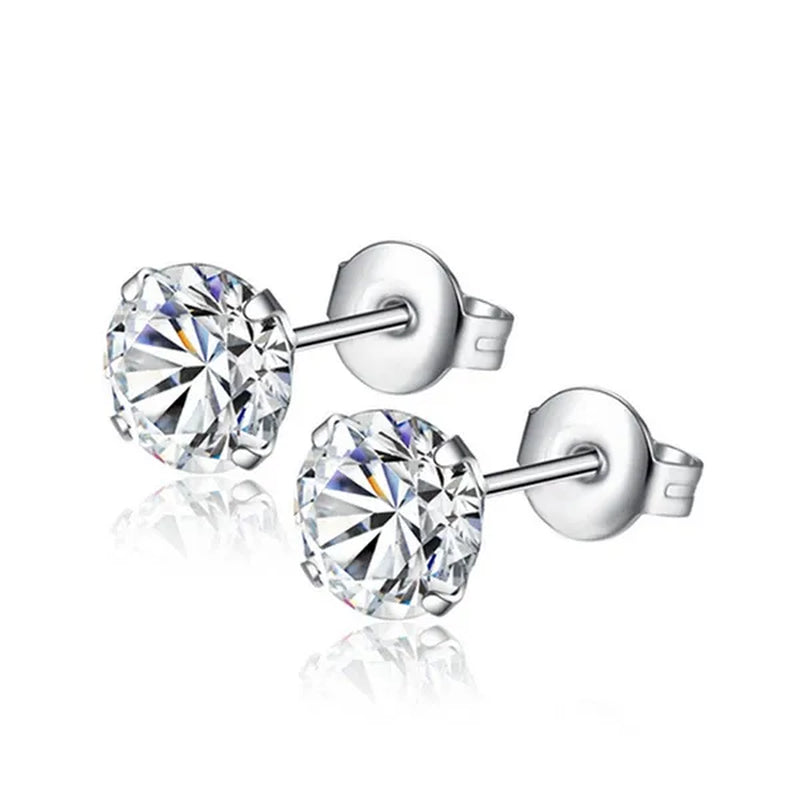 1 Pairs 3-8Mm Unisex Stud Earrings, 316L Stainless Steel round Cubic Zirconia Stud Earring, Ear Cartilage Piercing Earrings 9 Zircon Colors - WORLD TIME VISITS