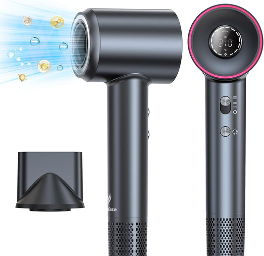 Hair Dryer, 150,000 RPM Motor Negative Ionic Hairdryer with Diffuser, 1400W High-Speed Hair Dryer for Fast Drying, 5 Temps/3 Speeds Lightweight Blow Dryer for Home Travel Women Man - WORLD TIME VISITS