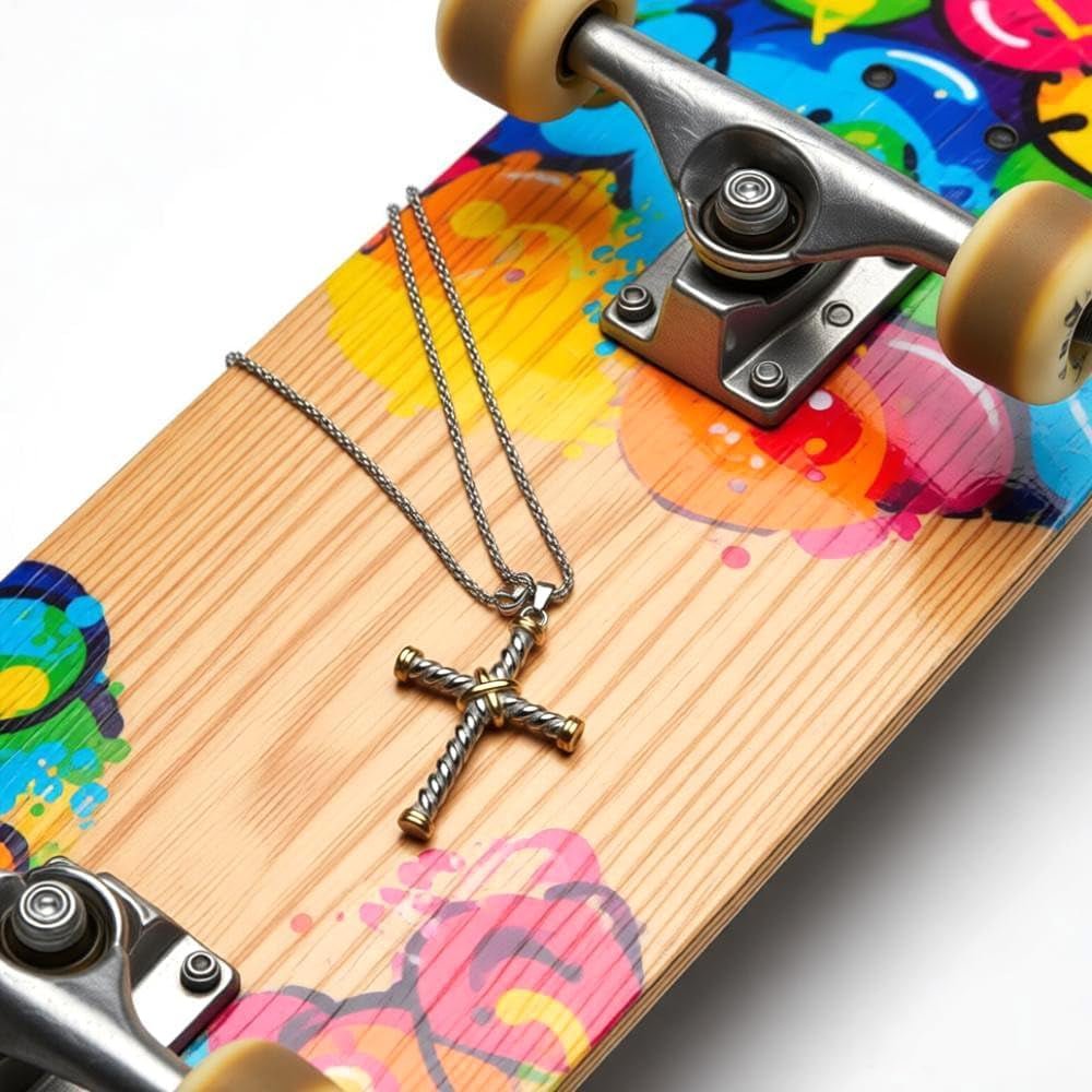 Cable Cross Pendant Necklace Antique Overlap Fashion Twisted Wire Necklaces Jewelry for Women Men Gift