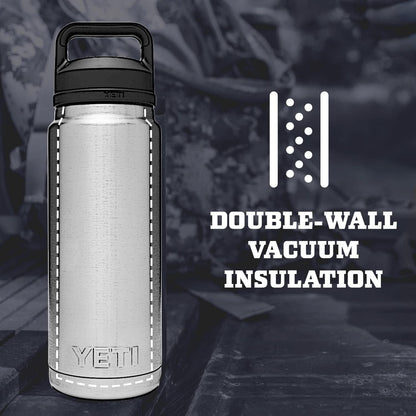 Rambler 26 Oz Bottle, Vacuum Insulated, Leakproof, Stainless Steel with Chug Cap - WORLD TIME VISITS