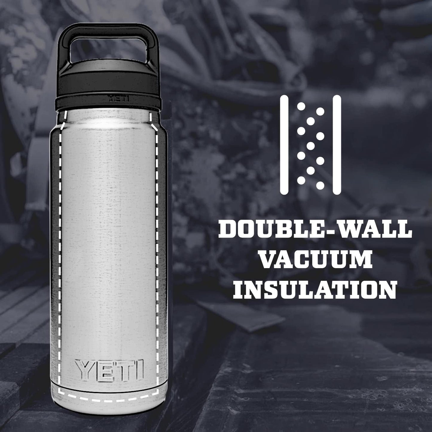 Rambler 26 Oz Bottle, Vacuum Insulated, Leakproof, Stainless Steel with Chug Cap - WORLD TIME VISITS