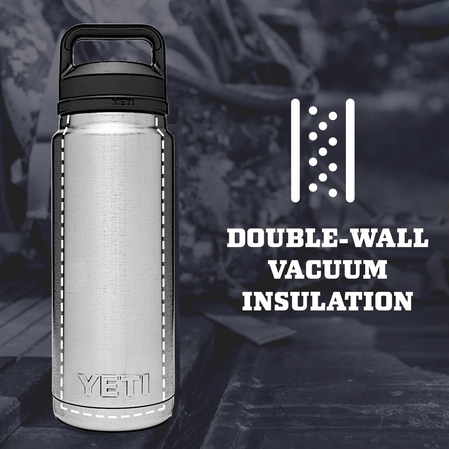 Rambler 26 Oz Bottle, Vacuum Insulated, Leakproof, Stainless Steel with Chug Cap - WORLD TIME VISITS