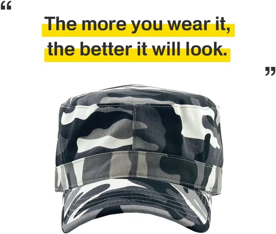 Cadet Army Cap Basic Everyday Military Style Hat (Now with STASH Pocket Version Available)