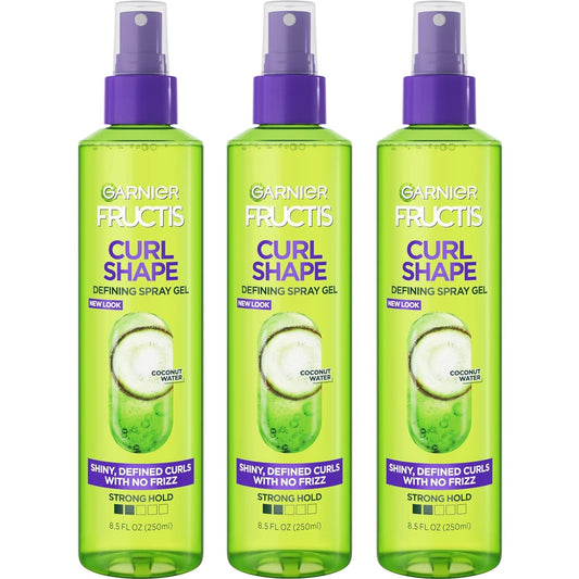 Fructis Style Curl Shape Defining Spray Gel for No Frizz, 8.5 Fl Oz, 3 Count (Packaging May Vary)