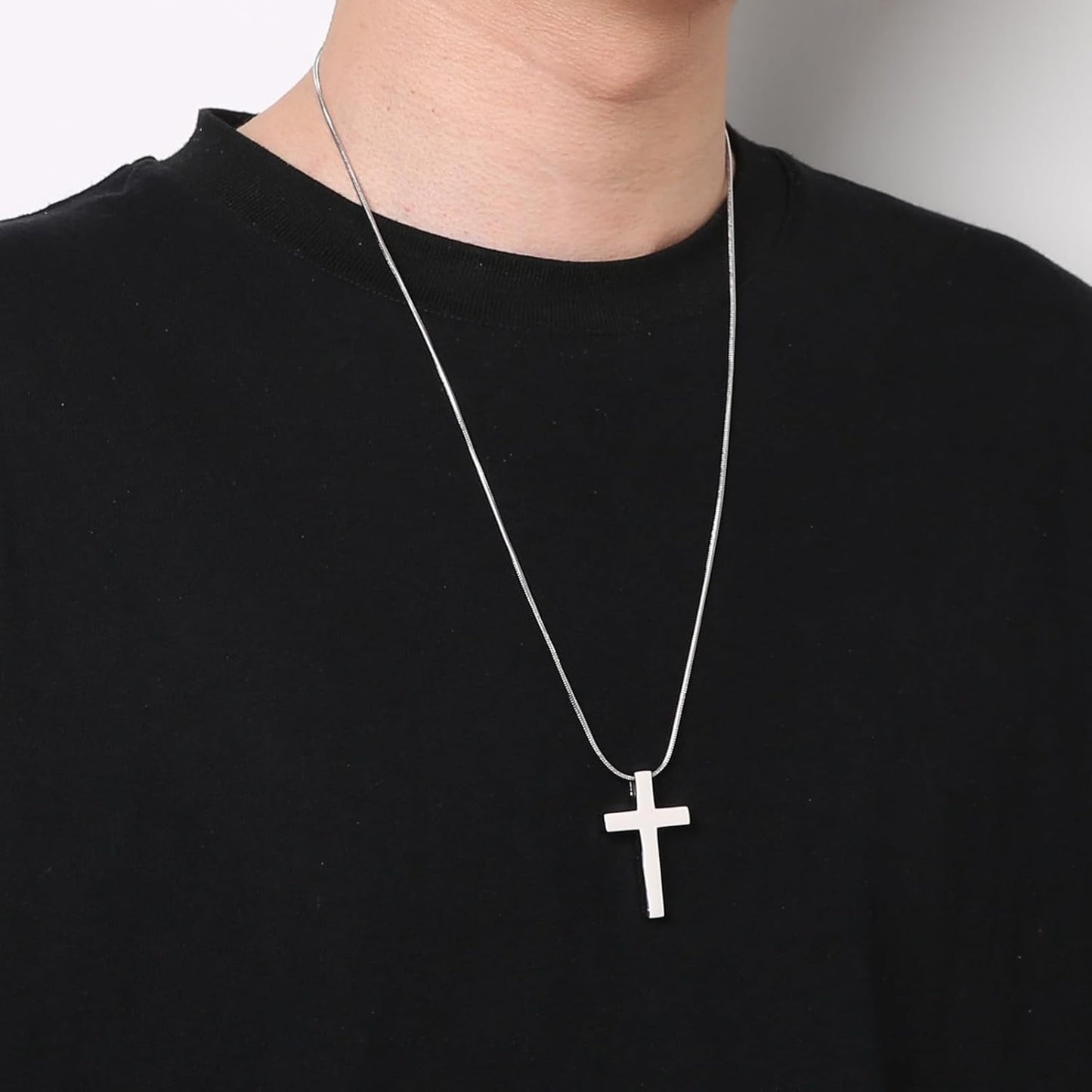 Philippians 4:13 Cross Pendant STRENGTH Bible Verse Stainless Steel Necklace