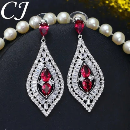 CANDICE Elegant Sterling Silver Plated Hypoallergenic Jewelry Tear Drop Full Micro-Inlay Luxury CZ Zirconia Wedding Big Long Dangle Earrings for Bride