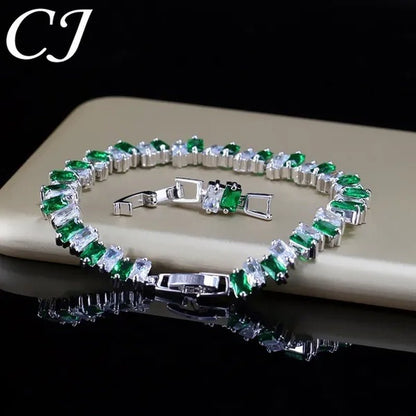 CANDICE Hottest Yellow Gold Plated Tennis Bracelet For Women Shiny Baguette Cubic Zircon Setting Gorgeous Party Jewelry Accessories