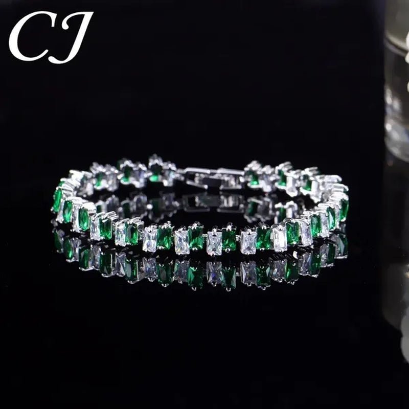 CANDICE Hottest Yellow Gold Plated Tennis Bracelet For Women Shiny Baguette Cubic Zircon Setting Gorgeous Party Jewelry Accessories