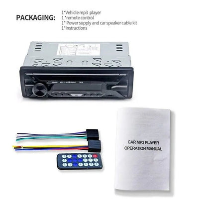 Car Stereo Bluetooth Handsfree MP3 Player Support USB/SD MMC Port 12V Car Stereo FM Radio/ Audio Player In-Dash with Remote Control 7 Colorful Lights