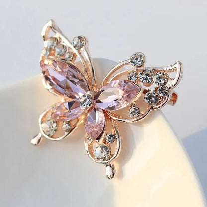 Cartoon Butterfly Crystal Diamond Brooch Fashion Brooch Geometric Women Party Jewelry