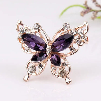 Cartoon Butterfly Crystal Diamond Brooch Fashion Brooch Geometric Women Party Jewelry