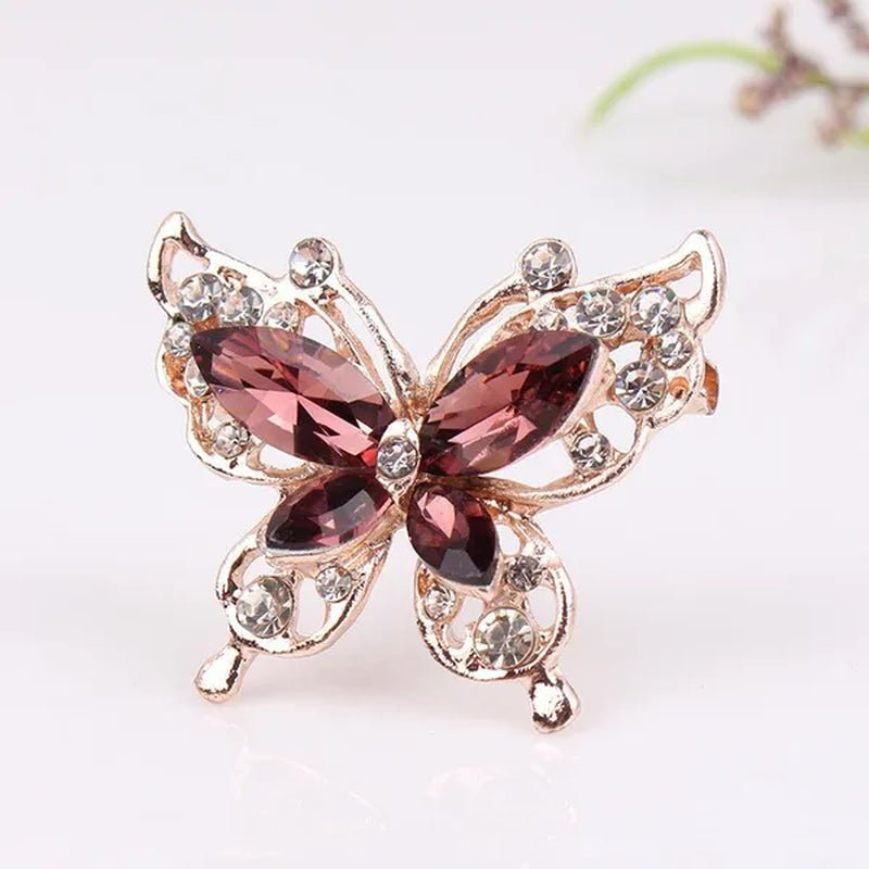 Cartoon Butterfly Crystal Diamond Brooch Fashion Brooch Geometric Women Party Jewelry