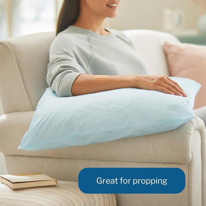 Medical Pillow [1 Count] Limited Reusable Hospital Bed Pillows, Fluid Moisture and Stain-Resistant, Blue, 20 in X 26 In