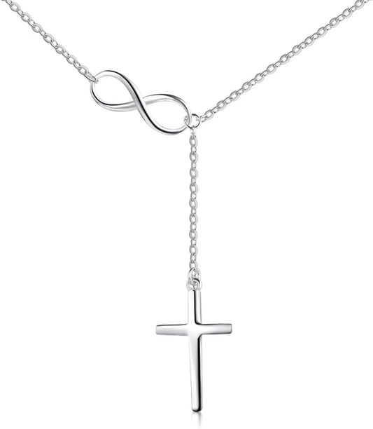 925 Sterling Silver Cross Style Pendant Religious Necklace - WORLD TIME VISITS