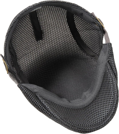 Men'S Breathable Mesh Summer Hat Adjustable Newsboy Beret Ivy Cap Cabbie Flat Cap Gatsby Driving Hunting Hats
