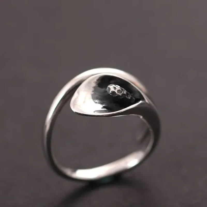Women Fashion Elegant 925 Sterling Silver Calla Lily Flower Rings