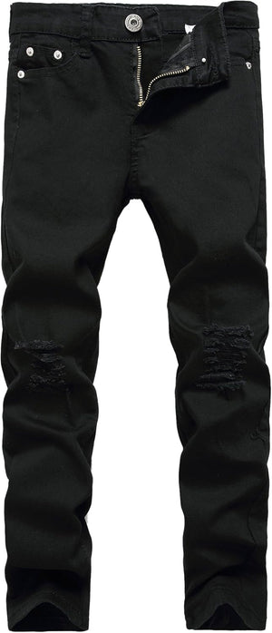 Boy'S Skinny Fit Ripped Destroyed Distressed Stretch Slim Jeans Pants