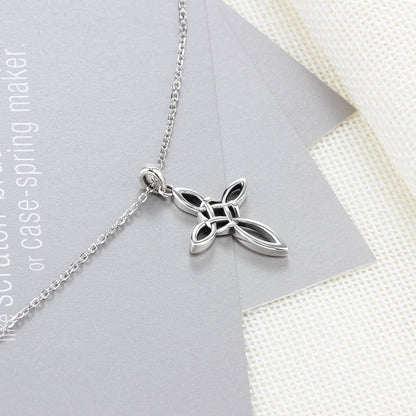 925 Sterling Silver Love Charm Celtic Knot Pendant Necklace Fashion Jewelry for Women Rolo Chain 18''