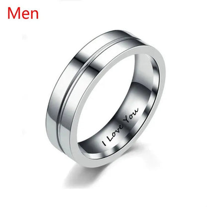 1PC Titanium Steel Love Rings Gold Plated Rings Charming Men Women Wedding Bands