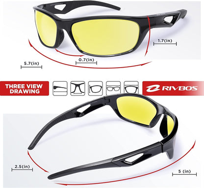 Polarized Sports Sunglasses Driving Sun Glasses Shades for Men Women Tr90 Frame for Cycling Fishing Running RB831