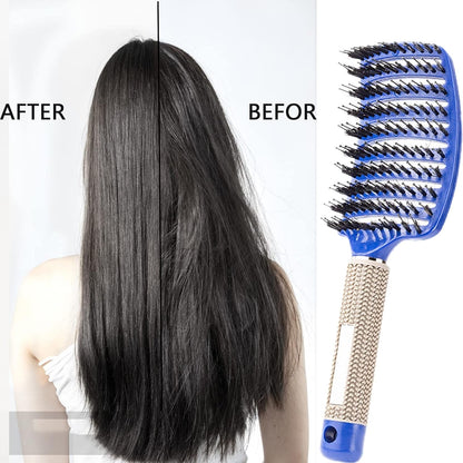 Detangling Brush 2 Pack,Boar Bristles Hair Brush without Pain Adds Shine and Makes Hair Smooth,Fast Drying Styling Massage Hairbrush for Women, Girls.Detangler Hair Brush for Wet or Dry Hair.……