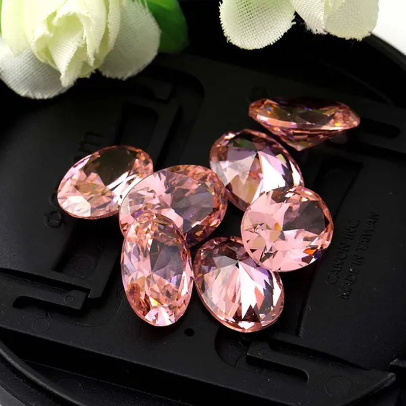 1Pcs 10X14Mm Oval CUT Cubic Zircon AAA Quality Pointed Bottom Loose Gemstones DIY Jewelry Making Decors 5 Colors
