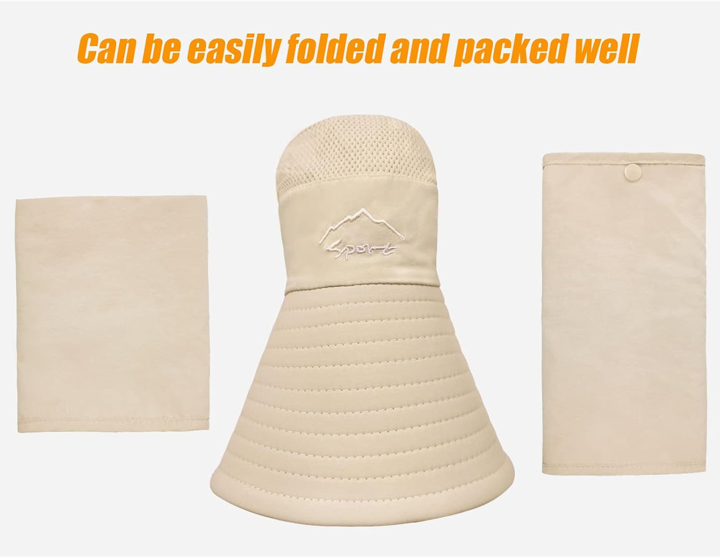 Fishing Hat for Men & Women, Outdoor UV Sun Protection Wide Brim Hat with Face Cover & Neck Flap