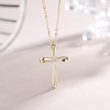 Dainty 925 Sterling Silver Cross Necklace for Women, Christian Confirmation Necklace