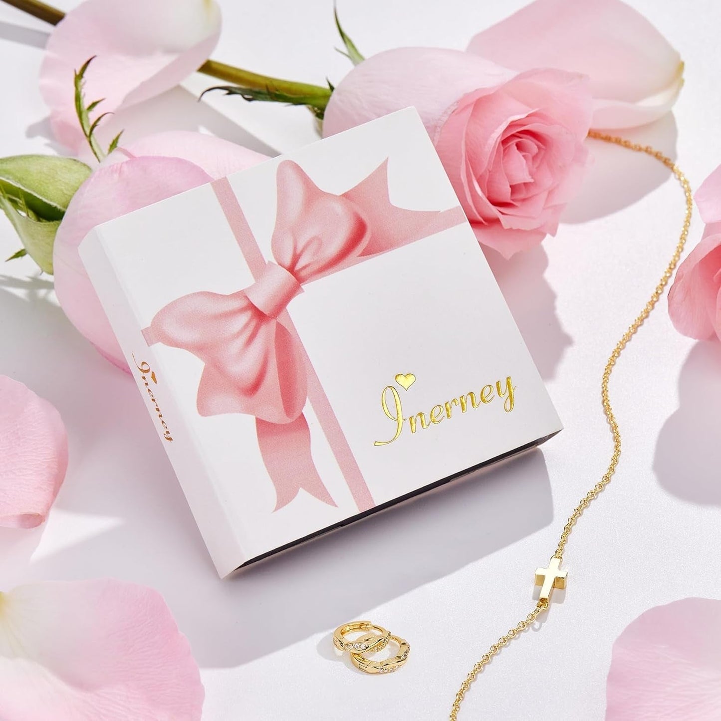 Cross Heart Necklace for Women, Dainty Pendant Necklaces 14K Gold Sterling Silver Plated Choker Chain, Cute Waterproof Non Tarnish Christian Religious Faith Jewelry Baptism Easter Gift