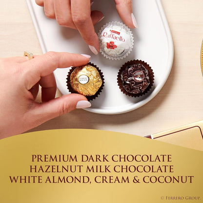 , 24 Count, Premium Gourmet Assorted Hazelnut Milk Chocolate, Dark Chocolate and Coconut Chocolates, Chocolate Gift Box, 9.1 Oz